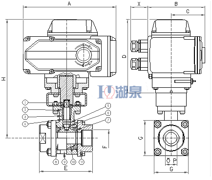 電動絲扣球閥Q911F-16P型號，圖片，原理
